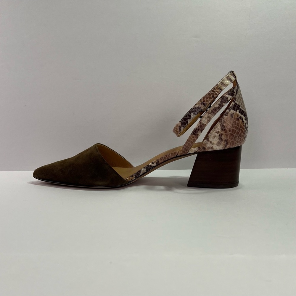 Crown Vintage Vavi Pump - green suede/brown snake skin faux leather, size 8 - Picture 9 of 11
